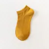 Meias para Mulheres Primavera e Verão Meias Finas Cor Pura Estilo Japonês Retrô Baixas Curtas Meias de Algodão Meias Pretas Femininas Meias Sapatilha Femininas Tendência
