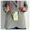 Espelho Flip Coelho de Bolo Fofo Clipe Traseiro para Celular Espelho de Maquiagem Cordão Transversal Portátil Multifuncional Universal Anti-perda