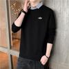 Suéter de Dos Piezas Falso Ge Hua Otoño Hombre Nueva Marca de Moda Primavera y Otoño Camiseta de Manga Larga para Hombre Camisa Casual con Cuello Camiseta Base