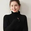 Suéter Clássico de Cashmere com Gola Alta, Manga Raglã Espessa de Três Fios, Cinco Agulhas, Quente para o Inverno, Macio, Versátil, Confortável, Camada Base