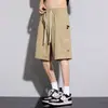 Pantalones Cortos de Seda de Hielo de Secado Rápido para Hombre Verano Delgados Ropa Exterior Pantalones de Cinco Puntos Grandes Sueltos Casuales Pantalones Deportivos