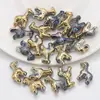 Nuevo Colgante de Perla Suelta de Vidrio Electroplateado de Ciervo 12X16 Accesorios de Material para Cadena de Teléfono Joyería Hecha a Mano con Cuentas