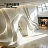 Padrão Embossado Gesso Acartonado GRG Estilo Chinês Novo Esculpido Vazado Arco Curvo Componente Decorativo Personalização