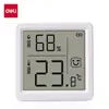 Medidor Digital de Temperatura y Humedad Deli Le523 Reloj de Alta Precisión para Interiores del Hogar Termómetro de Pared para Temperatura y Humedad
