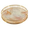 Bandeja Espelhada de Luxo Acessível Europeia Bandeja de Vidro Metal Bandeja de Armazenamento Bandeja para Bolo Sobremesa Frutas Sala de Amostras Mesa de Centro Frutas