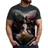 2025 Nueva Camiseta Casual Versátil de Manga Corta para Hombre con Estampado, Moda Europea y Americana, Versátil, de Alta Calidad