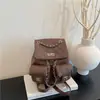 Mochila transfronteiriça com blocos de cor e padrão de diamante com corrente, mochila de luxo leve estilo Chanel, versão coreana, design de nicho, mochila escolar versátil