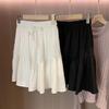 Falda Blanca de Tencel Inteligente y Juguetona Corte A Falda de Pastel de Cintura Alta Culotes Cortos Estilo Verano para Mujer D0417B