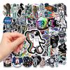 50 piezas de pegatinas de grafiti de dibujos animados de astronauta espacial NASA cohete Luna, pegatinas impermeables para decoración de coche y equipaje