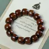 Atacado de Pulseiras de Contas Estilo Antigo, Pulseiras de Madeira de Círculo Único para Homens e Mulheres, Contas de Oração Budistas de Redwood, Venda Direta do Fabricante