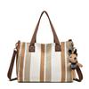 Bolsa de Ombro 2026, Bolsa de Mão de Lona Fashion com Grande Capacidade, Bolsa Tote Casual Simples para o Dia a Dia com Costura em Cor Contrastante