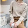 Otoño Invierno Nicho Diseño Minimalista Sentido de Diseño Cuello en V Capa Base Manga Larga Mujer Estilo Coreano Temperamento Versátil Color Sólido Estilo Casual Top ins