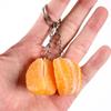 Modelo de fruta em miniatura de simulação de PVC morango laranja chaveiro pingente de bolsa brinquedo de casa de brincar de comida em miniatura