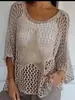 Suéter de Cinco Estrellas con Cuello Redondo de Estilo Europeo y Americano, Nuevo de Verano, Top Elegante de Siete Mangas para Mujer, Camisa para Aire Acondicionado