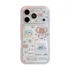 Diseño de elefantito lindo, adecuado para funda de teléfono Apple 17, estilo sticker para iPhone 18 Pro, cobertura completa 15/16, borde morado, acabado mate, funda suave