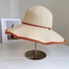 Chapéu de Pescador com Borda Colorida Europeu e Americano Chapéu de Palha com Proteção Solar de Verão para Crianças Chapéu com Borda Grande Ondulada Chapéu de Sol Chapéu de Praia para Beira-Mar Tendência
