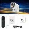 Mini projetor portátil hy300pro transfronteiriço hy300 para exterior casa HD barril de bolhas 180 graus projetor inteligente atacado