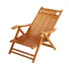 Silla cama de bambú plegable, tumbona de bambú para adultos, silla para siesta de uso doméstico, silla tradicional de madera maciza con respaldo para balcón, adecuada para sentarse y acostarse