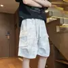 Pantalones Cargo Casuales Multibolsillos Estilo High Street Americano para Hombre, Nuevos Shorts Deportivos Sueltos Versátiles de Verano para Adolescentes
