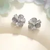 Pendientes de Botón de Flor de Lujo de Gama Alta Completamente Incrustados con Diamantes Microincrustados para Mujer, Pendientes de Nicho de Gama Alta, Pendientes de Estilo Caliente de Moda Nuevos 2025