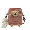 Otoño e Invierno 2025 Hombres y Mujeres Lindos Dibujos Animados Tendencia de Moda Ropa Bolsa de Oso Bolso Cruzado Bolso de Hombro Bolso Cuadrado Mochila Pequeña