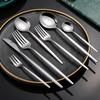 304 Ouro Espelhado Português Estilo Ocidental Faca Garfo Colher Talheres Faca de Bife Garfo Colher de Sobremesa Garfo Colher de Café Hashi