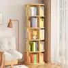 Estantería giratoria de madera maciza, estantería de pata de gato de dibujos animados, estante de almacenamiento para libros ilustrados infantiles, estante de almacenamiento para sala de estar, estantería de esquina