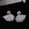 Pendientes de Cisne Negro de Red de Internet para Mujer Coreanos Elegantes Moda Personalizada Nueva Moda Circonita Pendientes Versátiles