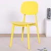 Taburete de Plástico Estilo Macarrón para Uso Doméstico Minimalista Nórdico con Respaldo, Silla de Mesa de Comedor de Lujo Ligero, Silla Cómoda Engrosada para Ocio