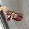 Zapatos de tacón alto Mary Jane de boca poco profunda, tacón grueso, más 8 cm, doble tira, hebilla Raffin, punta redonda, temperamento gentil