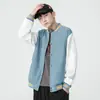 Uniforme de Béisbol para Hombre Combinación de Colores Primavera y Otoño Cárdigan Ligero Sudadera Chaqueta Casual para Hombre Estilo Estudiante Universitario Chaqueta de Uniforme de Clase
