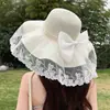 Sombrero de Paja de Encaje Hecho a Medida Verano Protección Solar para Mujer Sombrero de Pescador Venta al por Mayor Ala Ancha Protección UV Plegable Sombrero Fábrica