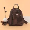 Mochila retro transfronteriza para mujer, gran capacidad, cuero suave PU, color liso, mochila de viaje para exteriores, mochila para ir al trabajo para mujeres