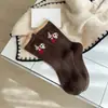 Calcetines Navideños Grises Lindos de Perro para Mujer, Calcetines Gruesos Cálidos de Lana de Media Pantorrilla para Otoño e Invierno, Calcetines Holgados Estilo Coreano para Combinar con Zapatos Birkenstock