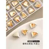 Pedras de Strass Populares para Nail Art, Pedras de Strass de Cristal Cor Champagne Super Brilhantes com Fundo Pontiagudo, Decorações de Unha em Formato Irregular Transparentes como Gelo