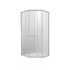 Cabina de Ducha de Acero Inoxidable con Forma de Diamante, Puertas Correderas Laterales, Marco Cuadrado Estrecho, Baño con Vidrio de Separación Húmedo y Seco