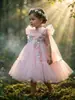 Vestido 3D de Flor de Seda Yalinda para Meninas Vestido Colete de Borboleta Estilo Princesa para Crianças Pequenas Dia das Crianças