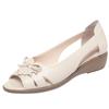 Sandalias de Cuña Boca de Pez para Mujer 2025 Nuevo Estilo Zapatos para Mujeres de Mediana Edad y Mayores Cuero Suave Suela Suave Cómodos Zapatos de Mamá Zapatos de Verano
