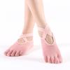 Nuevos Calcetines Deportivos de Yoga de Rizo con Tira Cruzada, de Cinco Dedos, Antideslizantes, para Mujer, con Puntos en la Punta, Calcetines Invisibles para Yoga