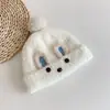 Chapéu Estilo Coreano para Meninos Novo Outono Inverno Super Fofo para Bebês Chapéu de Tricô de Coelho para Uso Externo Chapéu Pulôver Meninos Meninas Bebês Recém-Nascidos