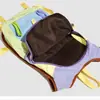 Mochila Casual, Cordón de Dibujo Transfronterizo, Color Contrastante, Bolso Escolar Versátil, Gran Capacidad, Ligera para Deportes al Aire Libre, Montañismo
