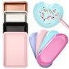 Bandeja cuadrada de acero inoxidable para joyería transfronteriza, herramientas para uñas, bandeja de almacenamiento en forma de corazón, bandeja para cosméticos, colección de platos de metal