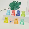 Urso Arco-Íris Luminoso Acessórios para Joias DIY Casa de Bonecas Bolsa Corrente para Celular Pingente Desenho Animado Pequenos Enfeites de Mesa