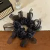 Elástico de cabelo com laço estampado de leopardo para mulheres, faixa de cabelo de luxo de alta qualidade, corda de cabelo para prender coque, elástico de cabelo, acessório de cabelo