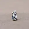 Pingente Yiluya de prata S925 estilo retrô gota d'água rosa para pulseira DIY acessórios de corda trançada feitos à mão