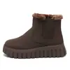 ZYH8561 Zapatos de Mujer con Felpa para Mantener Caliente 2026 Botas Cortas Cálidas de Invierno Zapatos de Algodón Antideslizantes Suela Gruesa Cómodos para Viajar con Cremallera Botas de Nieve