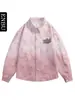 Enbu Camisa Chaqueta de Mezclilla para Hombre de Nuevo Color Degradado Abrigo Marca de Moda Casual Suelta de Manga Larga Primavera y Otoño