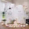 Decoración Estilo Coreano para Primer Cumpleaños Fondo de Pared Escena Atmósfera Tablero Kt para Fiesta de Primer Cumpleaños de Niña Bebé de Un Año