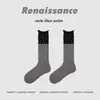 Calcetines de encaje renacentista para mujer Original Adelgazantes Transpirables Morados con Lunares Calcetines de media pantorrilla Modernos Versátiles