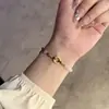 Celebridad de Internet Conconcéntrico Ágata Redondo Cuerda de Mano Tejida a Mano Estilo Ins para Mujer Cuerda Negra Roja Simple Pulsera de Mejor Amigo para Pareja Regalo